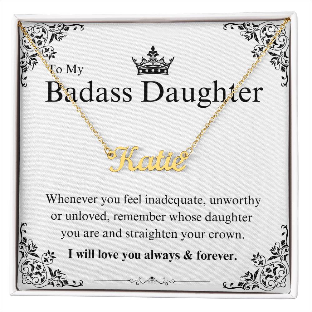 My Badass Daughter Custom Name Necklace – Personalized Gift