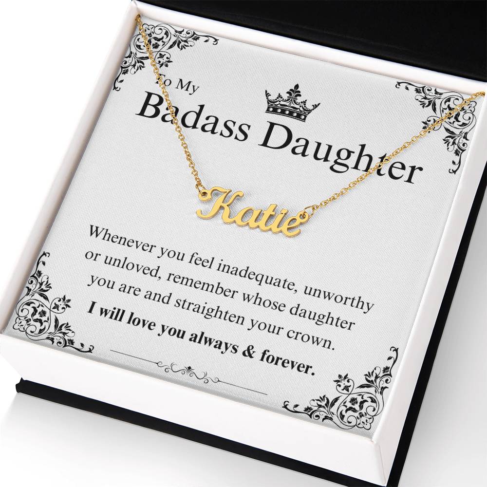 My Badass Daughter Custom Name Necklace – Personalized Gift