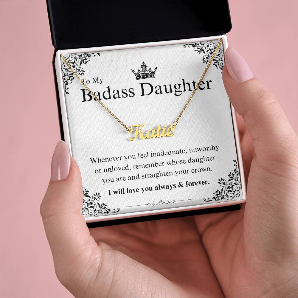 My Badass Daughter Custom Name Necklace – Personalized Gift