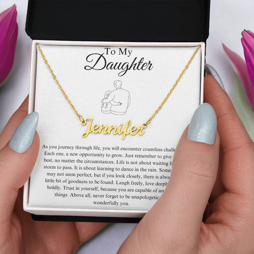 To My Daughter Custom Name Necklace - from Father