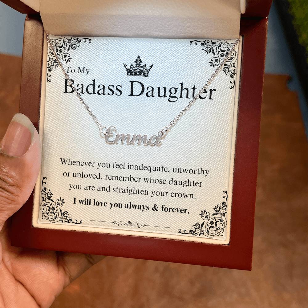 My Badass Daughter Custom Name Necklace – Personalized Gift