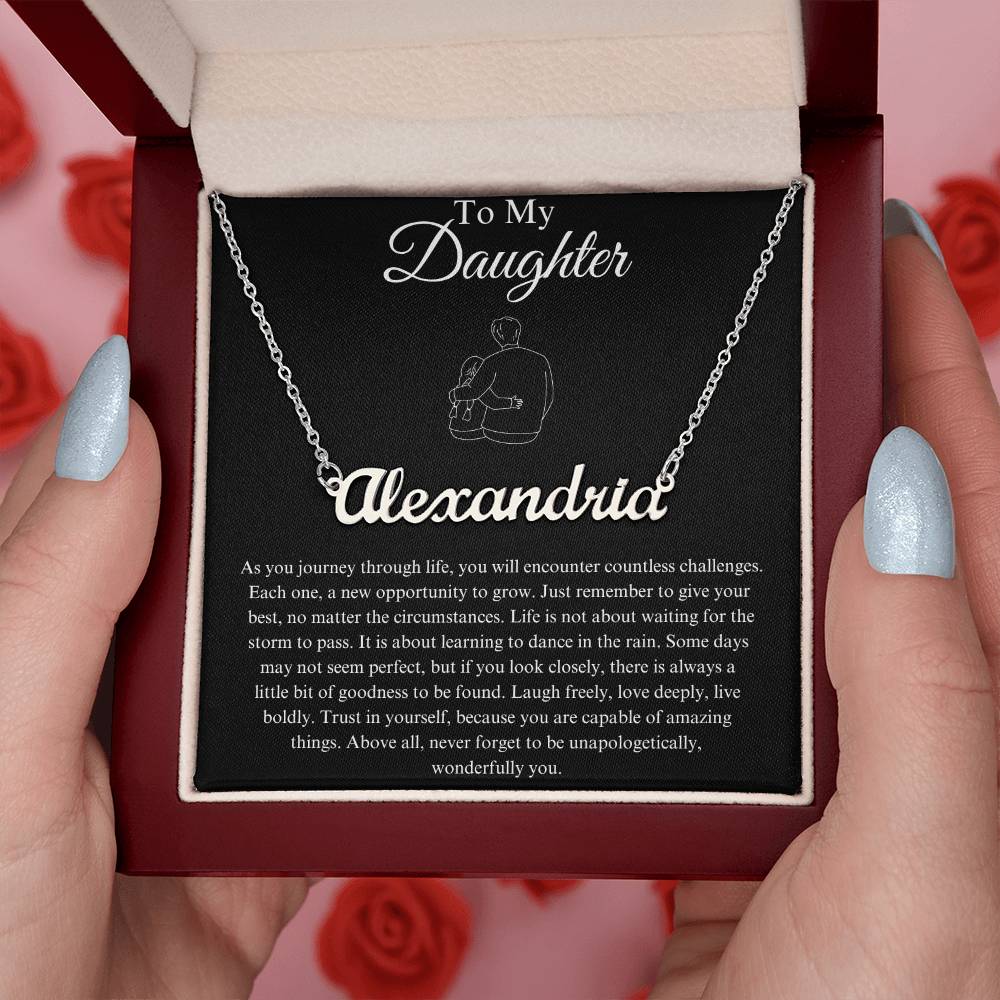 To My Daughter Custom Name Necklace - from Father