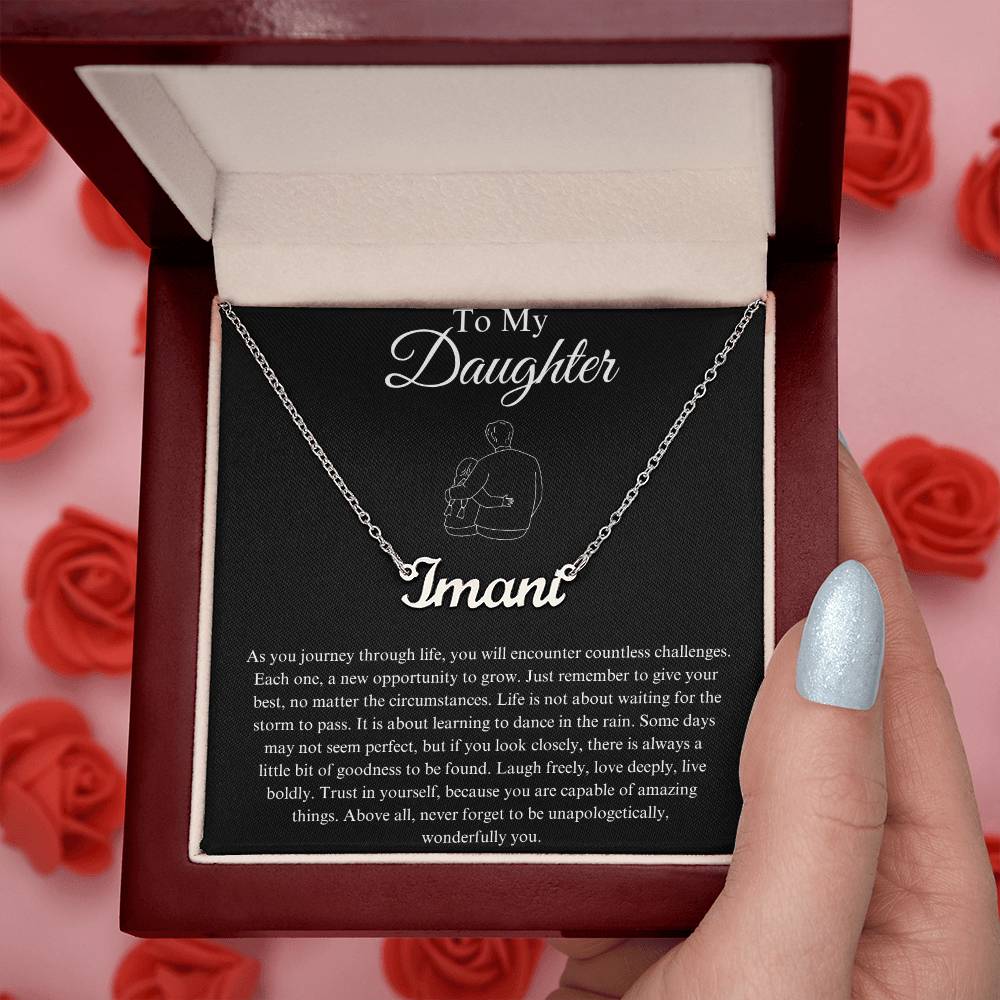 To My Daughter Custom Name Necklace - from Father