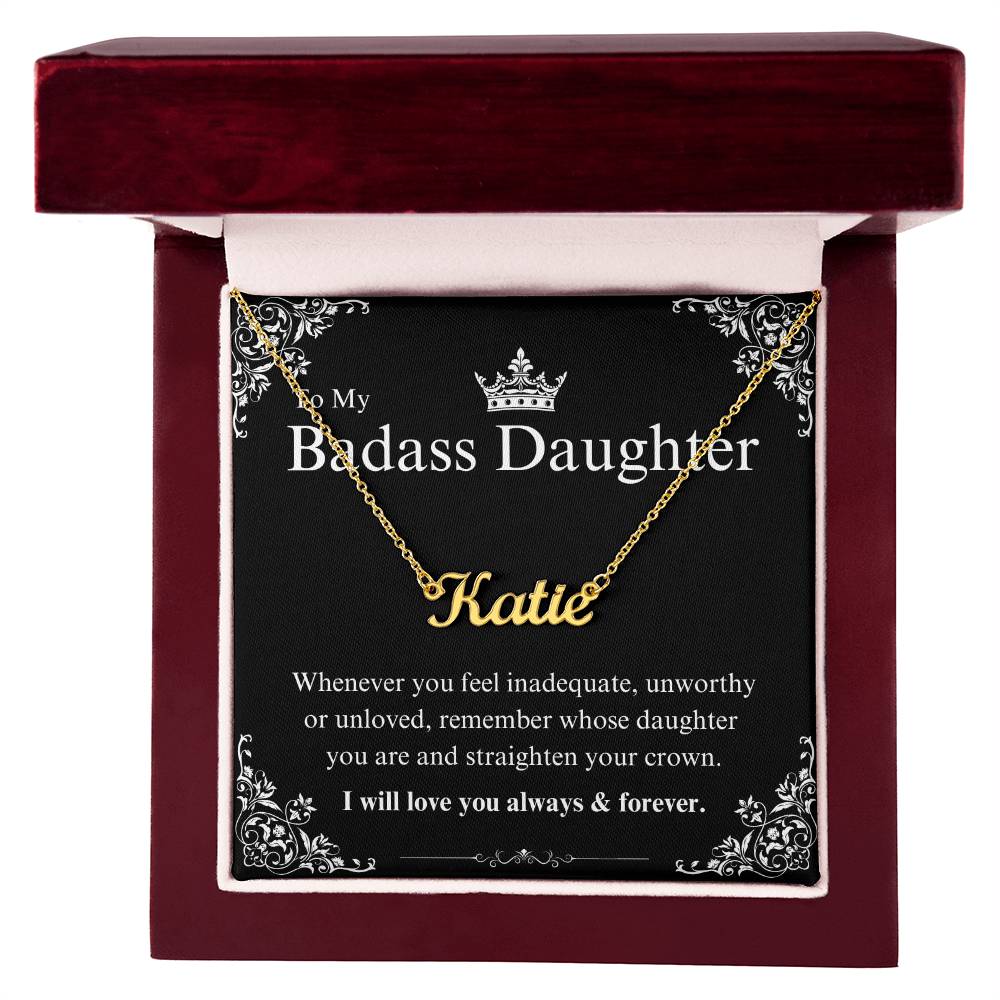 My Badass Daughter Custom Name Necklace – Personalized Gift of Strength