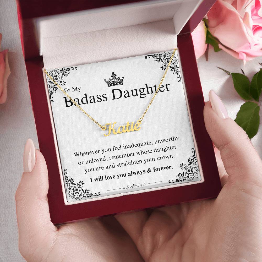 My Badass Daughter Custom Name Necklace – Personalized Gift