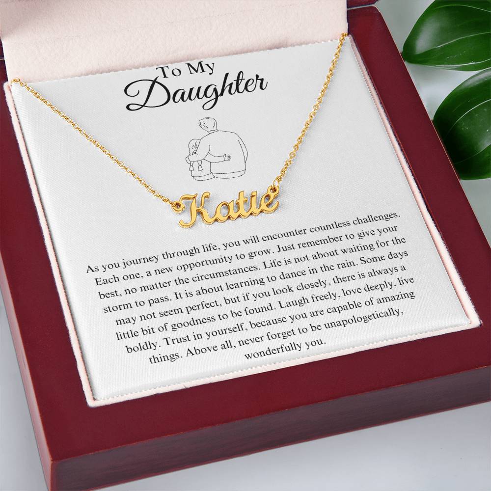 To My Daughter Custom Name Necklace - from Father