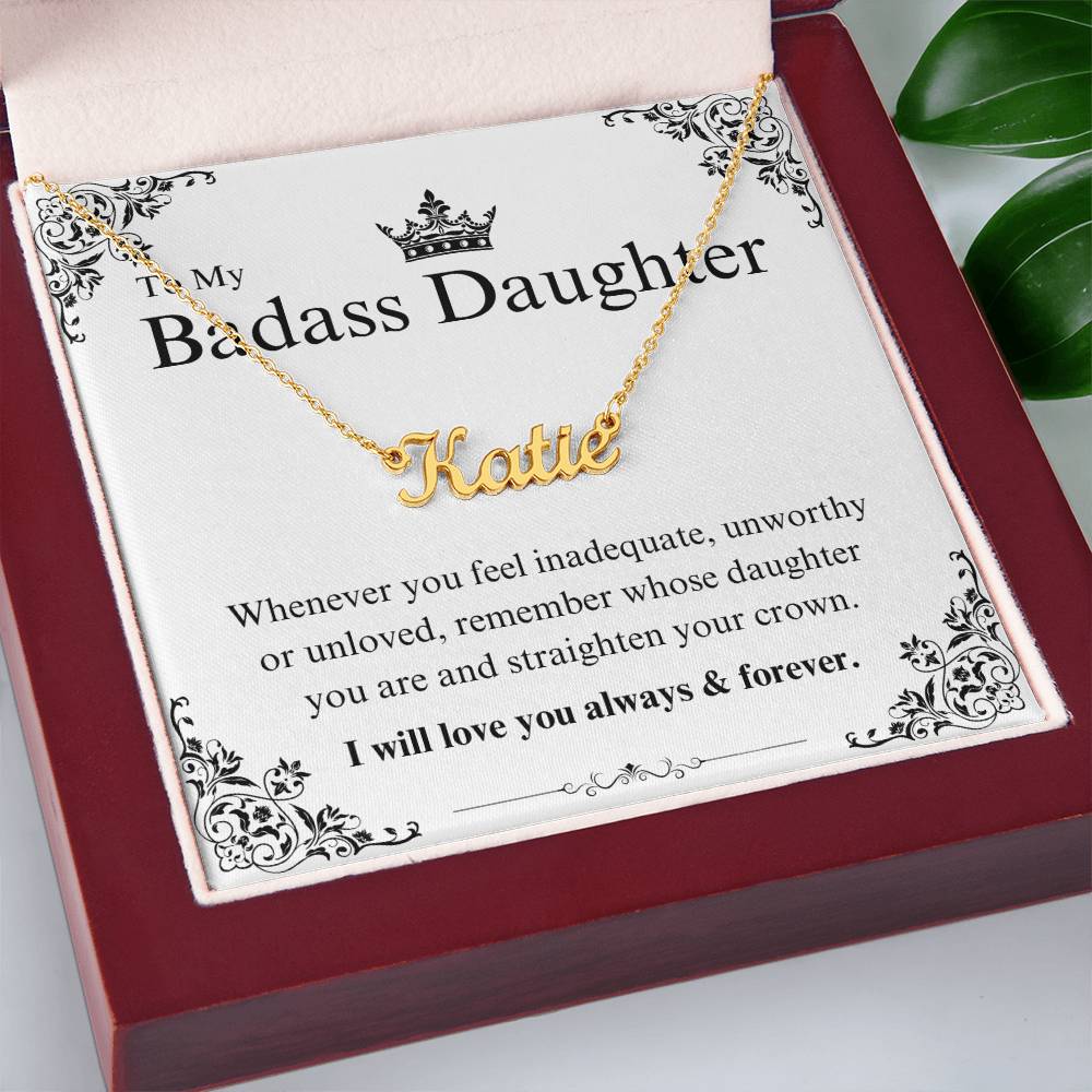 My Badass Daughter Custom Name Necklace – Personalized Gift