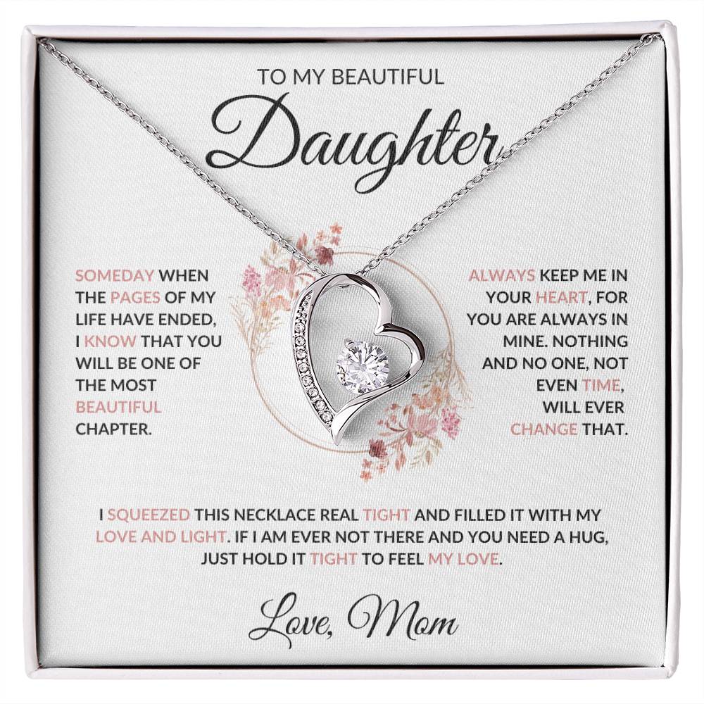 To My Beautiful Daughter Forever Love Necklace - Love Mom