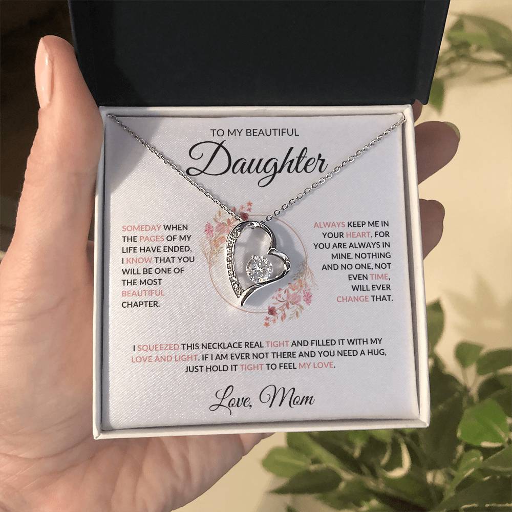 To My Beautiful Daughter Forever Love Necklace - Love Mom