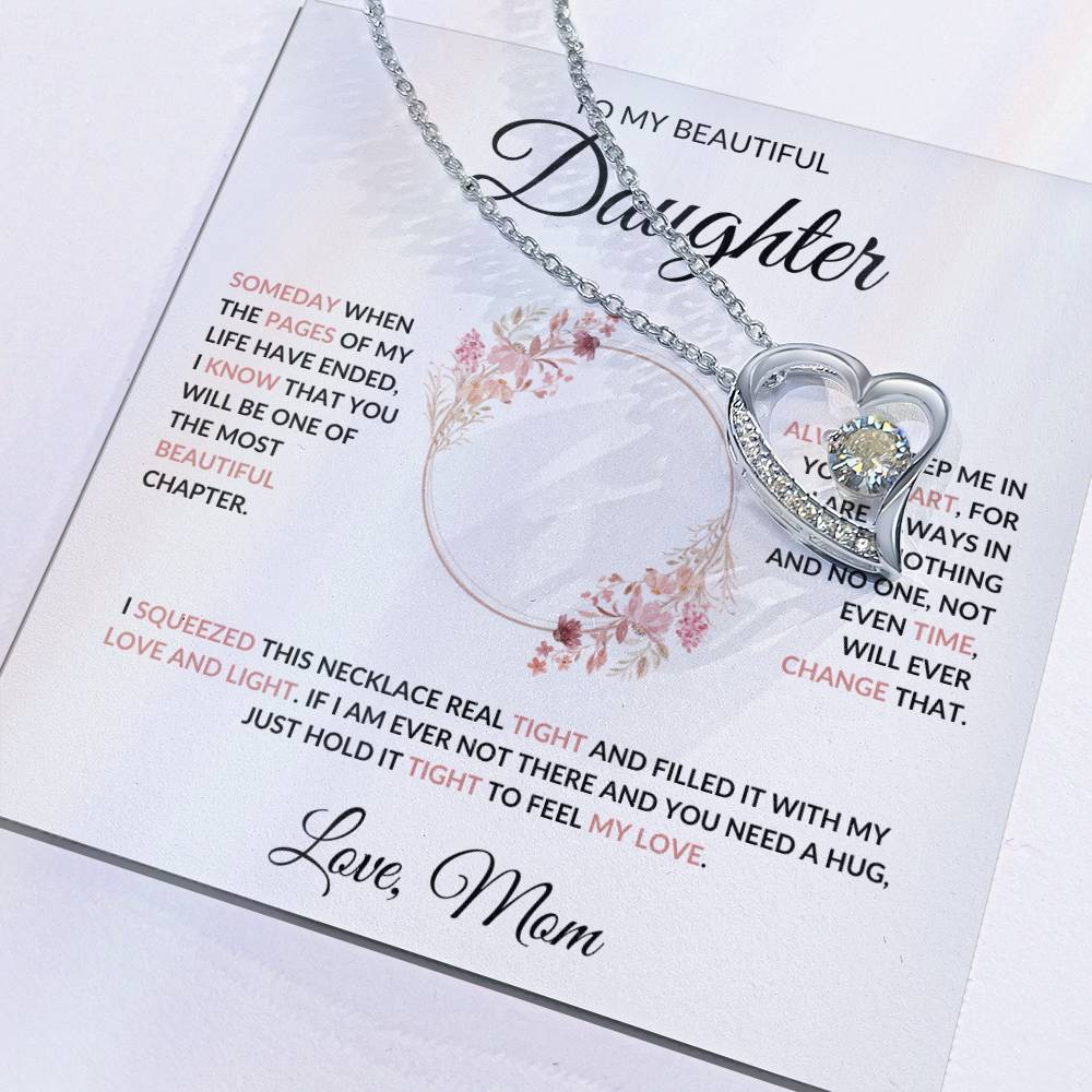 To My Beautiful Daughter Forever Love Necklace - Love Mom