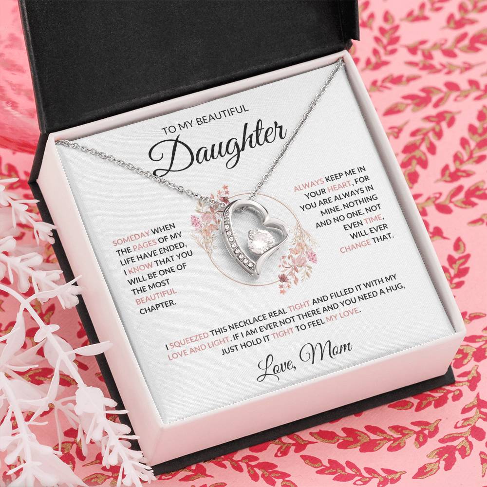 To My Beautiful Daughter Forever Love Necklace - Love Mom