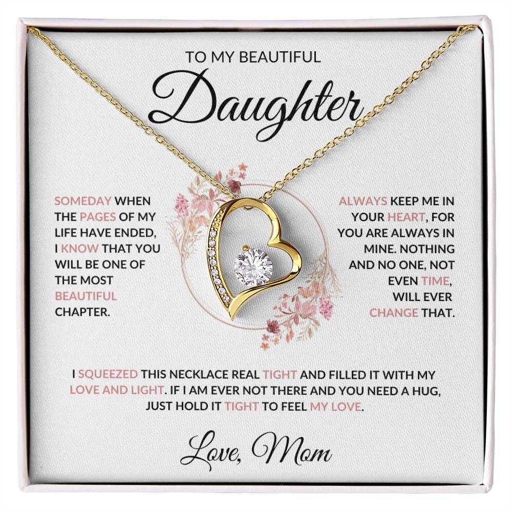 To My Beautiful Daughter Forever Love Necklace - Love Mom