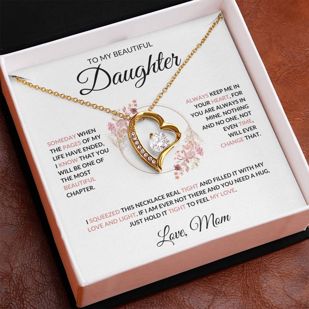 To My Beautiful Daughter Forever Love Necklace - Love Mom