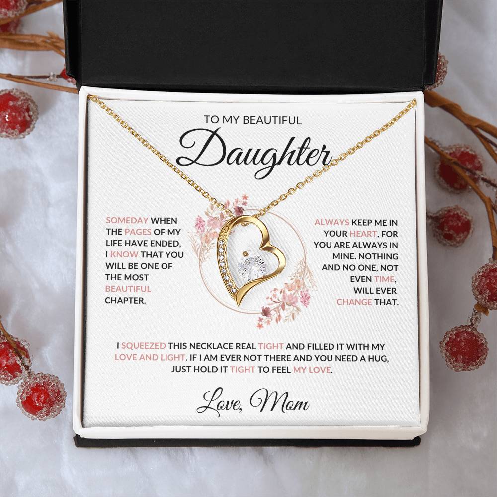 To My Beautiful Daughter Forever Love Necklace - Love Mom