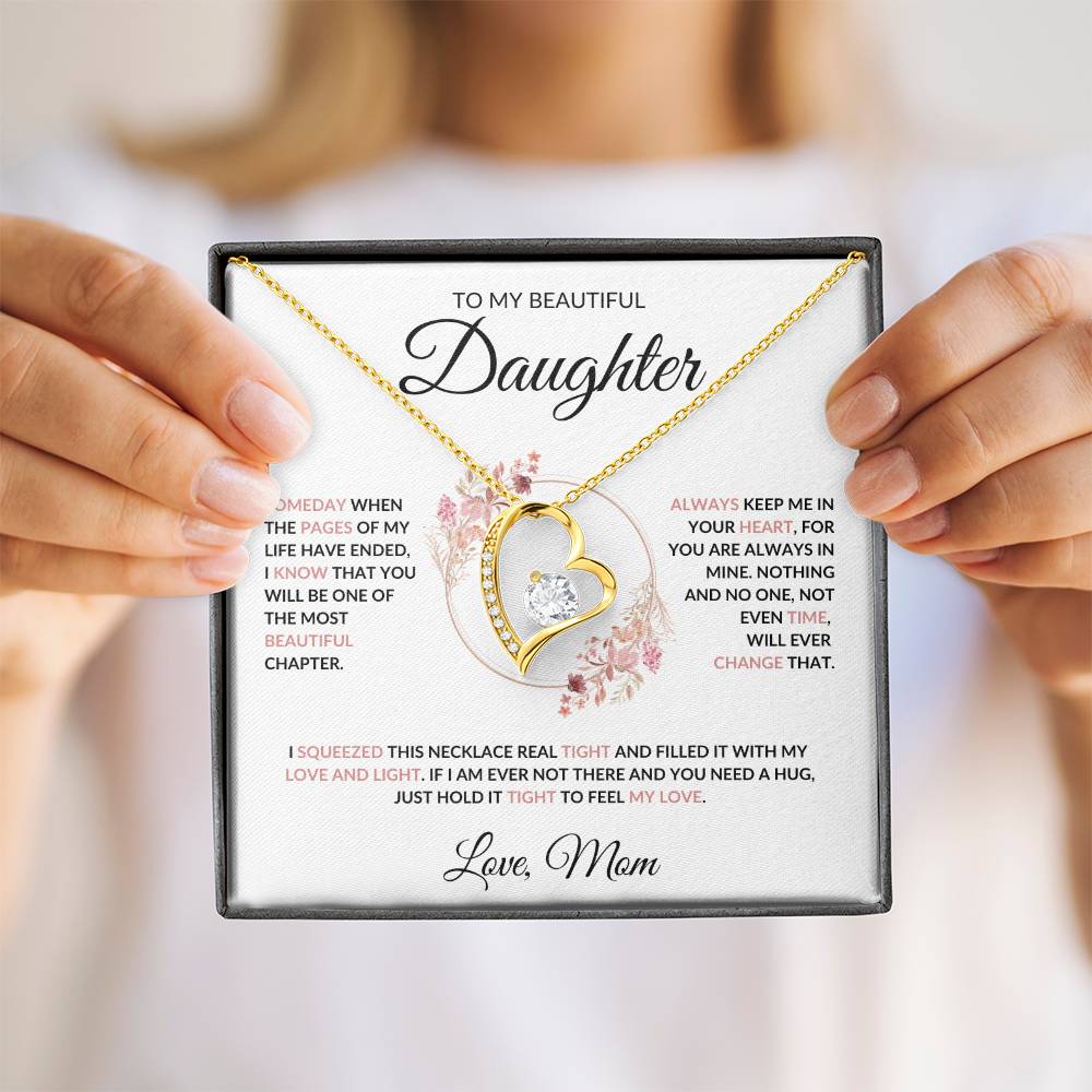 To My Beautiful Daughter Forever Love Necklace - Love Mom