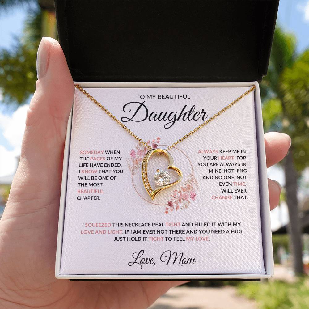 To My Beautiful Daughter Forever Love Necklace - Love Mom