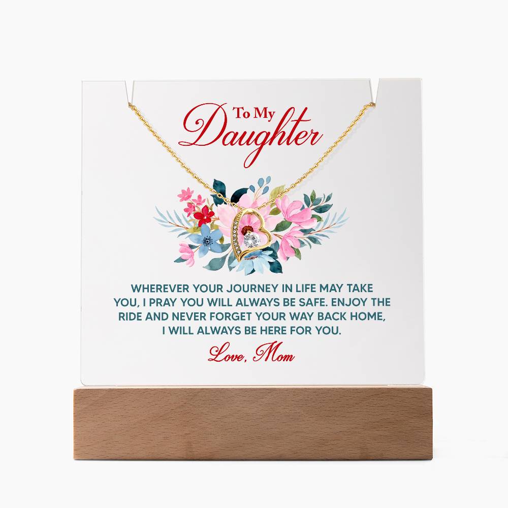 To My Daughter Acrylic Keepsake & Forever Love Necklace – A Gift from Mom